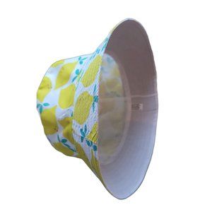 Lemon Print Women’s Bucket Hat White/Yellow NWT